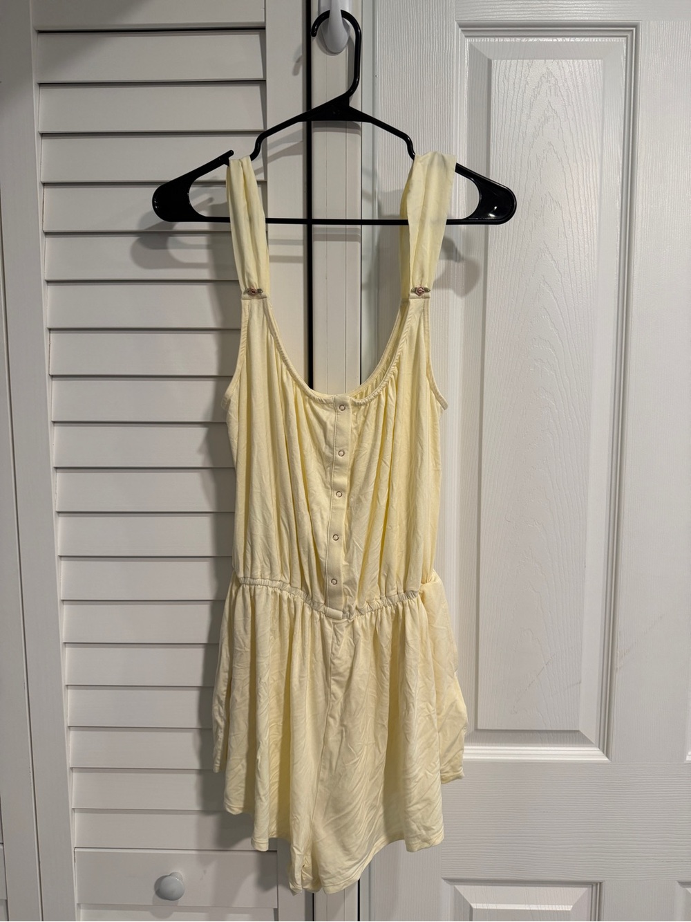 Light Yellow Button-Front Romper